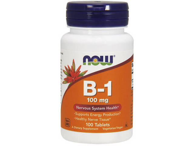 Вітамін Now Foods Вітамін В1 (Тіамін), Vitamin B1, 100 мг, 100 таблеток (NF0446) - Фото 1