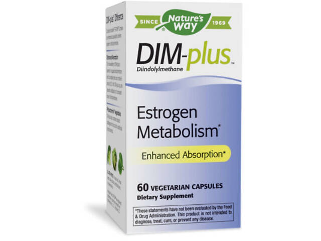 Вітамінно-мінеральний комплекс Nature's Way Метаболізм естрогенів, DIM-plus, Estrogen Metabolism, 60 вегетаріанських капсул (NWY-14) - Фото 1