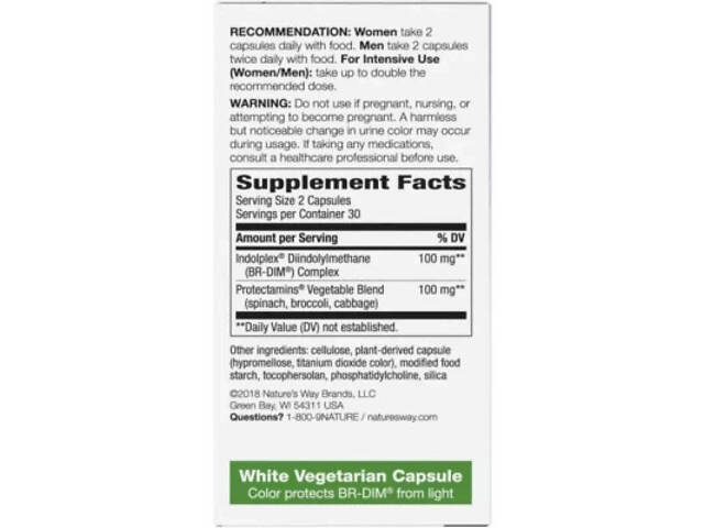 Вітамінно-мінеральний комплекс Nature's Way Метаболізм естрогенів, DIM-plus, Estrogen Metabolism, 60 вегетаріанських капсул (NWY-14) - Фото 2