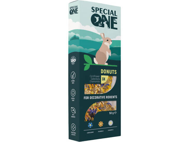 Вітаміни для гризунів Special One «Василька, календула, ромашка» 50 г (4823082425198) - Фото 1