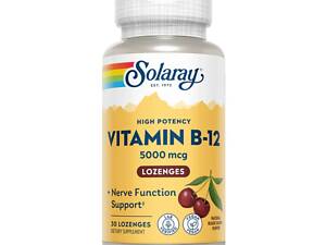 Витамины Solaray Vitamin B-12 5000 mcg 30 lozenges (1086-2023-10-2388)