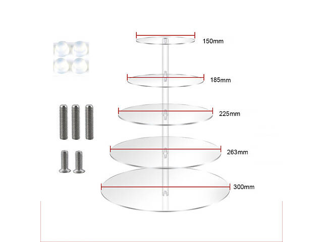 Вітрина-гірка для десертів No Brand AcryliCon 30x40 см Прозорий (PTK-5p) - Фото 2