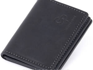 Візитниця з обкладинкою для ID-паспорта з натуральної шкіри GRANDE PELLE 11291 Чорна
