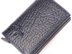 Візитниця із натуральної крупнозернистої шкіри KARYA 20980 Синій