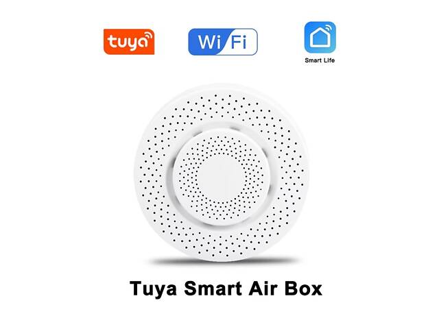 Wi-Fi датчик аналізатора якості повітря за 5 параметрами Smart air box 01-Z, Tuya smart life app. - Фото 2