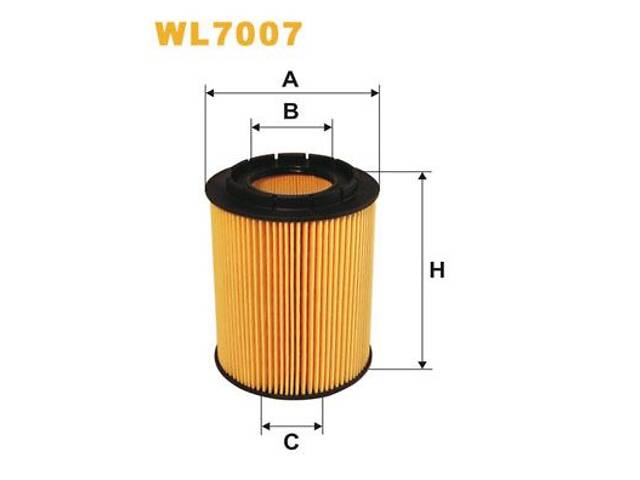 WIX FILTERS WL7007 Фільтр масляний Aud A8 3.7/4.2 98-02/VW T4/T5 2.8/3.2 VR6 95-09