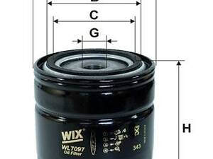 WIX FILTERS WL7097 Фільтр масляний Lancia Prisma 1.9 Turbo DS 85-89