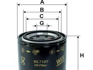 WIX FILTERS WL7107 Фільтр масляний Opel Astra F 1.7TDS 91-98/Mitsubishi Lancer III 1.8D 85-92