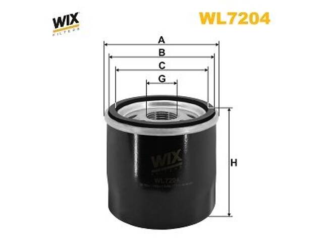 WIX FILTERS WL7204 Фільтр масляний Renault Kangoo 1.2 97-09 (бензин)