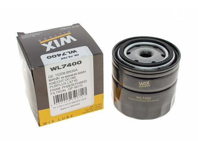 WIX FILTERS WL7400 Масляный фильтр Uaz Patriot 2.7i 04-/Ford Transit 1.5-2.9i 55-00 - Фото 3