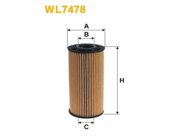 WIX FILTERS WL7478 Фільтр масляний Hyundai Santa Fe/Kia Sorento 2.0/2.2 CRDi 09-