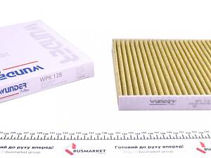 WUNDER FILTER WPK 128 Фильтр салона VW Golf 1.2-1.4TSI/1.6-2.0TDI 12-(угольный)