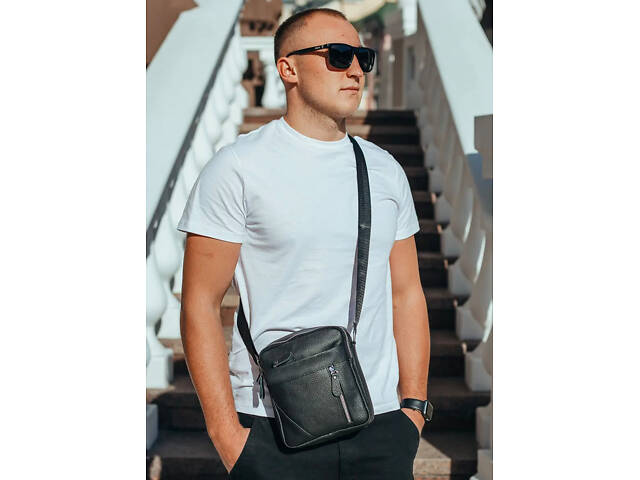 Якісна чоловіча сумка з натуральної шкіри, сумка месенджер, барсетка шкіряна, сумка Tiding Bag - Фото 7