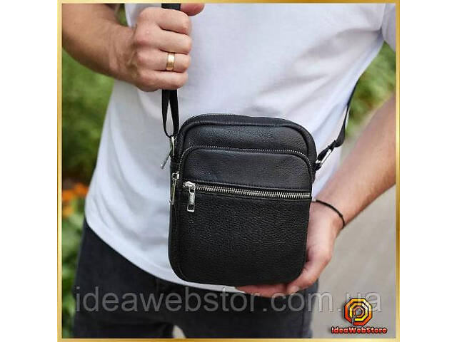 Качественная мужская сумка из натуральной кожи, сумка мессенджер, кожаная барсетка. - Фото 1