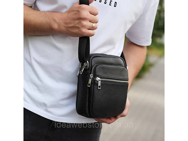 Качественная мужская сумка из натуральной кожи, сумка мессенджер, кожаная барсетка. - Фото 2