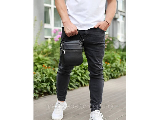Качественная мужская сумка из натуральной кожи, сумка мессенджер, кожаная барсетка. - Фото 3