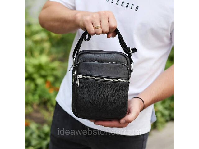 Качественная мужская сумка из натуральной кожи, сумка мессенджер, кожаная барсетка. - Фото 4