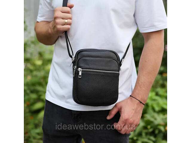 Качественная мужская сумка из натуральной кожи, сумка мессенджер, кожаная барсетка. - Фото 5