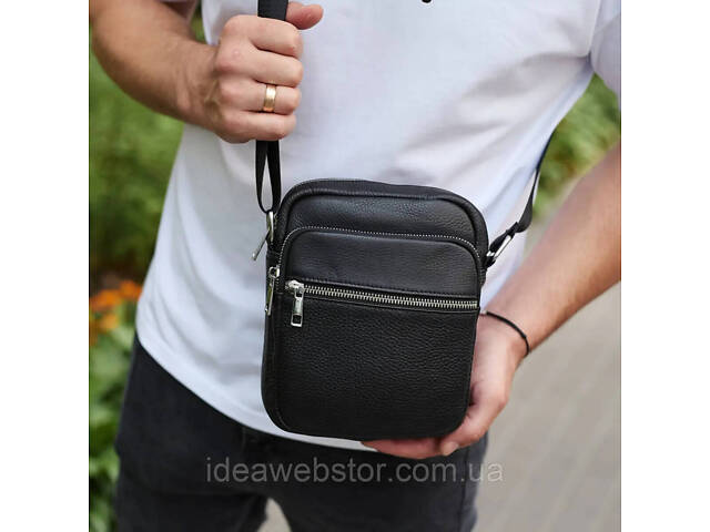 Качественная мужская сумка из натуральной кожи, сумка мессенджер, кожаная барсетка. - Фото 10