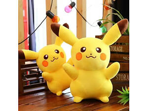 Яркая милая игрушка-подушка Пикачу 35 см Желтая