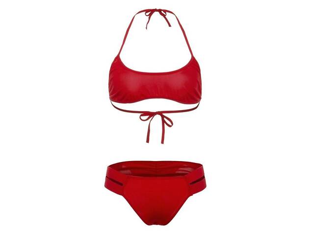 Яскравий однотонний молодіжний купальник ISHOWTIENDA Червоний - Фото 4