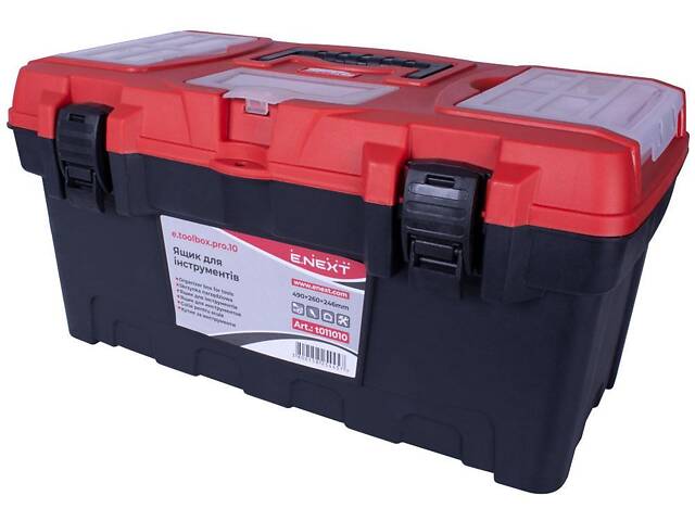 Ящик 490x260x246мм для інструментів пластиковий [t011010] e.toolbox.pro.10 E.NEXT - Фото 1