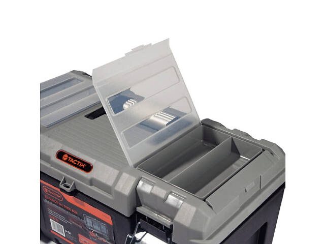 Ящик 530x270x250мм для інструментів з металевими застібками пластиковий [INSBXBXP3320316PT0] Tactix - Фото 4