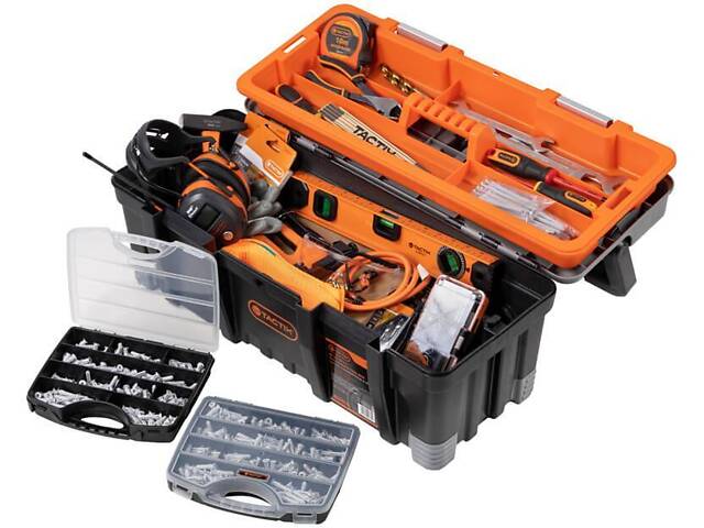 Ящик 660x310x280мм для інструментів 2 органайзери по 10 відділень пластиковий [INSBXBXB2026066PT0] Tactix - Фото 2