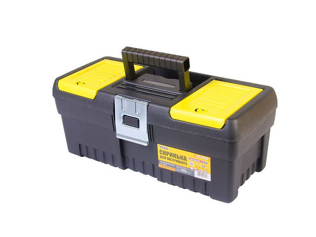 Ящик для инструментов с металлическими замками органайзеры 14' 355х165х145 мм - Фото 1