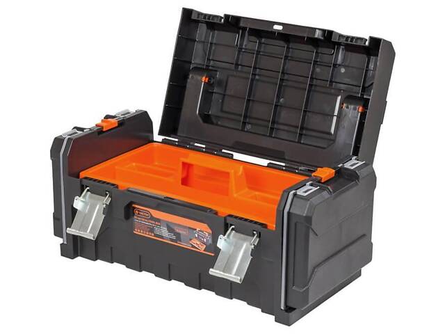Ящик 510x230x210мм для інструментів 2 органайзери по 12 відділень посилений пластиковий [INSBXBXP3320348PT0] Tactix - Фото 2