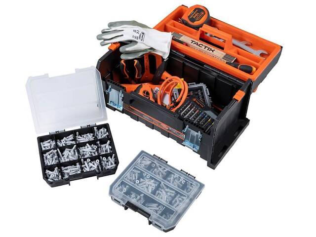 Ящик 510x230x210мм для інструментів 2 органайзери по 12 відділень посилений пластиковий [INSBXBXP3320348PT0] Tactix - Фото 5