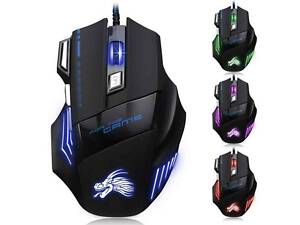 Игровая компьютерная мышка с подсветкой. Проводная компьютерная мышка 5500 DPI, 7 кнопок