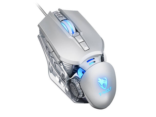 Ігрова комп'ютерна мишка з підсвічуванням T-Wolf G530 Robocop. Дротова комп'ютерна мишка 6400 DPI, 7 кнопок - Фото 1