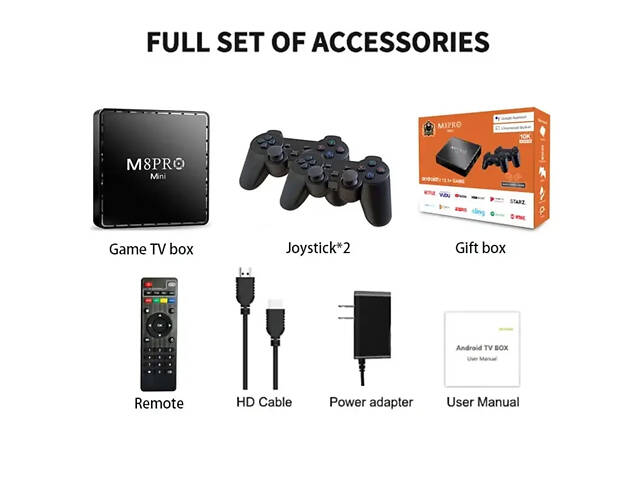 Ігрова консоль M8 Pro Android Wireless Ретроприставка на 10000 ігор - Фото 2