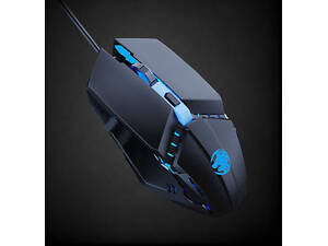 Игровая проводная мышка с подсветкой RESTEQ, 1600 DPI, USB, черная — эргономичная компьютерная мышь для игр и