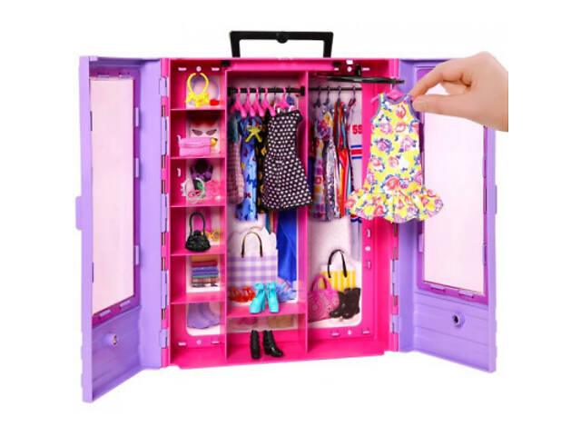 Ігровий набір Barbie Сиренева шафа для одягу (HJL65) - Фото 4