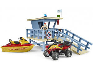 Ігровий набір Bruder Рятувальна водна станція з квадроциклом та скутером (62780)
