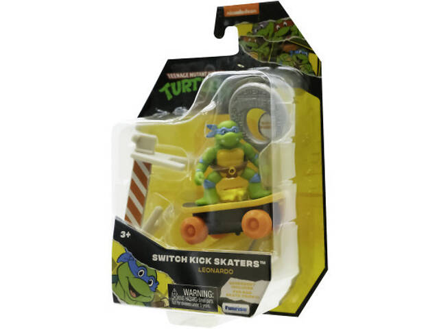 Ігровий набір Funrise TMNT Черепашки-ніндзя класичні Скейтбордист з лаунчером Леонардо (71040) - Фото 7