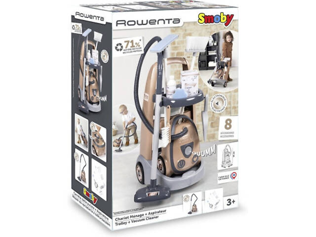 Ігровий набір Smoby Візок для прибирання Ровента з пилососом (7600330325) - Фото 2