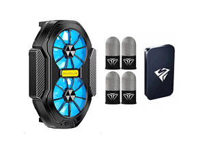 Ігровий набір: вентилятор з акумулятором FS01 та 4 напальчники Sarafox з боксом для зберігання.