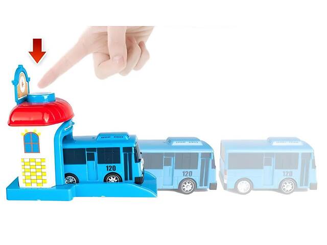 Ігровий набір з 4 автобусів RESTEQ — різнокольорові іграшкові автобуси з очима, натхненні мультфільмом Тайо, в під - Фото 6