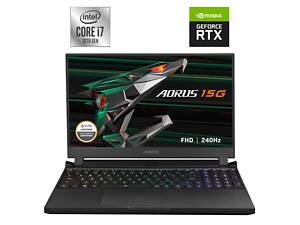 Ігровий ноутбук Б-класу Gigabyte Aorus 15G YC / 15.6' (1920x1080) IPS / Intel Core i7-10870H (8 (16) ядер по 2.2 - 5.0 GHz) / 16 GB DDR4 / 1000 GB SSD NVMe / nVidia GeForce RTX 3080, 16 GB GDDR6, 256-