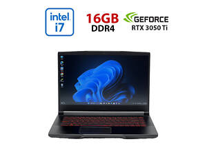 Ігровий ноутбук Б-класу MSI GF63 Thin 11UD-408CA / 15,6' (1920x1080) IPS / Intel Core i7-11800H (8 (16) ядер по 1,9 - 4,6 ГГц) / 16 ГБ DDR4 / 480 ГБ SSD / nVidia GeForce RTX 3050 TI, 4 ГБ GDDR6, 128-б