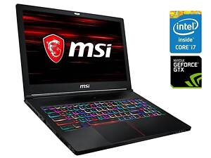 Ігровий ноутбук MSI GS63 Stealth 8RE / 15.6' (1920x1080) IPS / Intel Core i7-8750H (6 (12) ядер по 2.2 - 4.1 GHz) / 16 GB DDR4 / 960 GB SSD / nVidia GeForce GTX 1060, 6 GB GDDR5, 192-bit / WebCam б/в