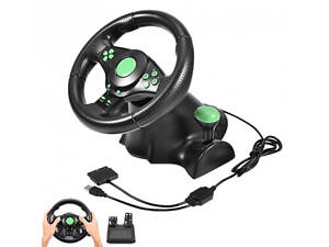 Игровой руль с педалями BSM 3в1 vibration steering wheel для PS3/PS2/PC