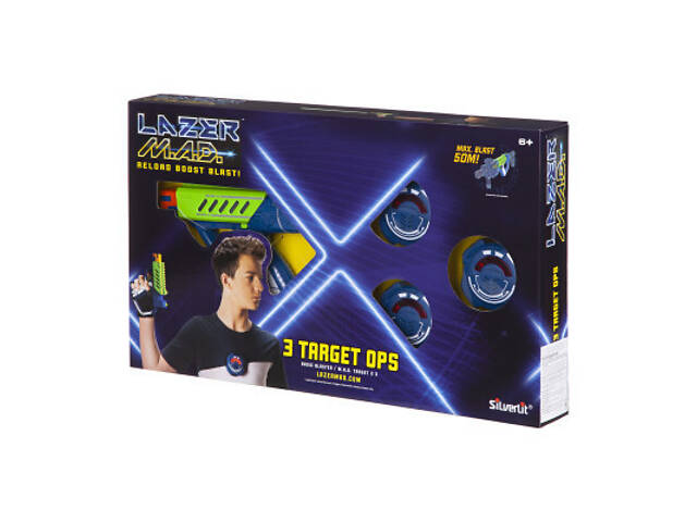 Іграшкова зброя Silverlit Lazer M.A.D. Навчальний набір (1 бластер, 3 мішені) (LM-86846) - Фото 1