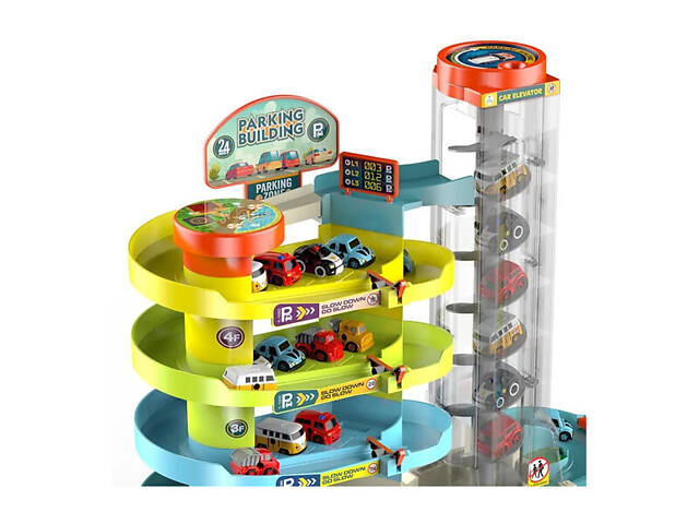 Игрушечный паркинг на 6 машинок с автоматическим лифтом 55-42A - Фото 3