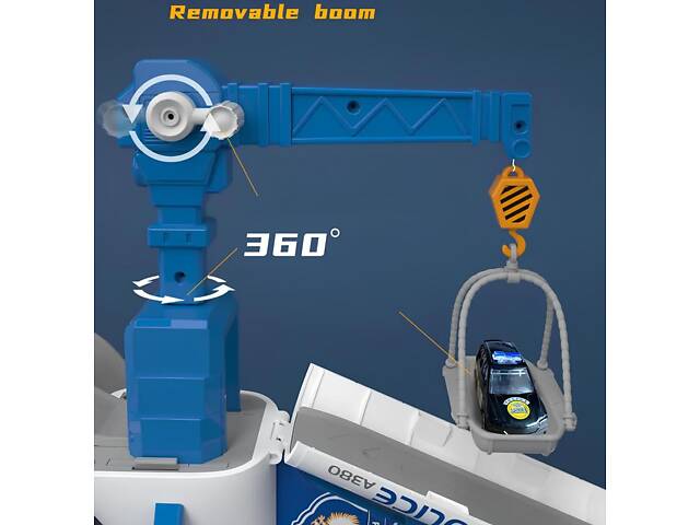 Іграшковий поліцейський літак RESTEQ — інтерактивна база-трансформер зі світлом, звуком, машинками та аксесуарами - Фото 4