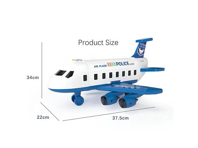 Іграшковий поліцейський літак RESTEQ — інтерактивна база-трансформер зі світлом, звуком, машинками та аксесуарами - Фото 9