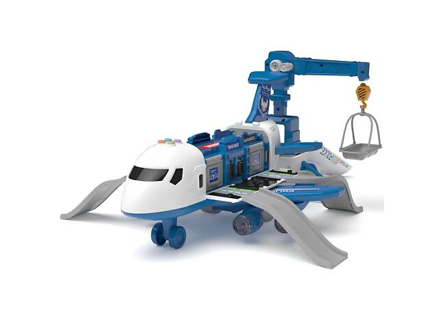 Іграшковий поліцейський літак RESTEQ — інтерактивна база-трансформер зі світлом, звуком, машинками та аксесуарами - Фото 10